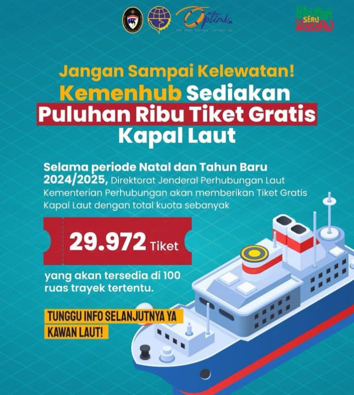 Kemenhub Bagikan Puluhan Ribu Tiket Gratis Libur Nataru 2024/2025